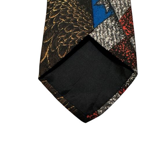 Ralph Marlin Harley Davidson American Eagle Patriotic Vintage 1994 Necktie - Picture 6 of 7